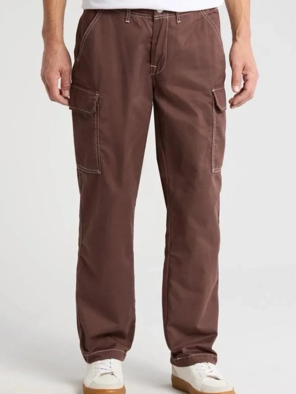 True Religion Bracken Men’s Chocolate Brown Cargo Pants 34x32 NWT - $164